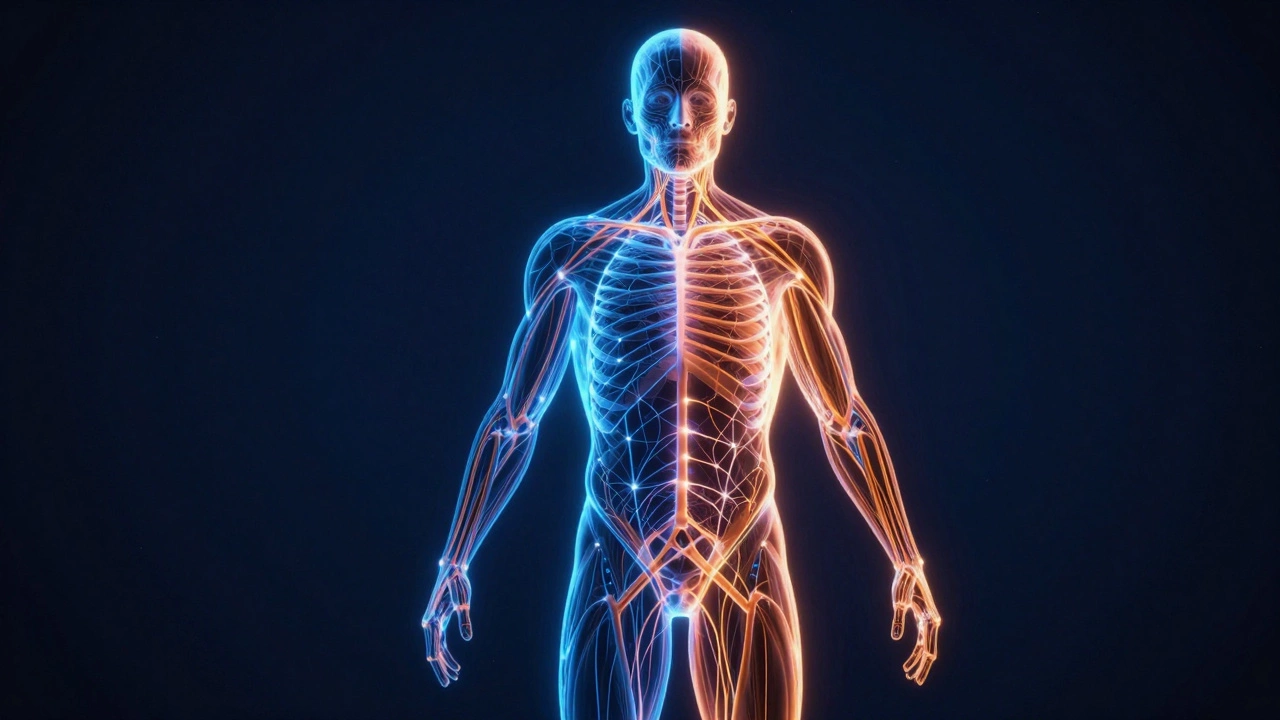 Abstract illustration of muscle fiber neural adaptation