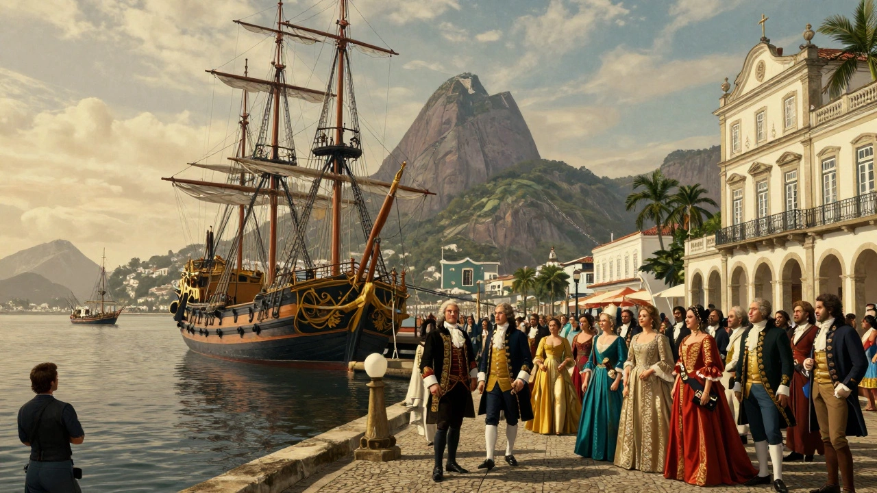 Portuguese Royal Family arriving in Rio de Janeiro in 1808