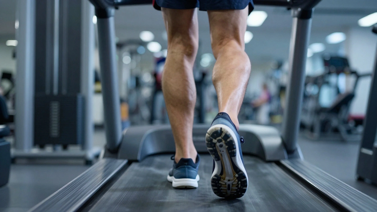 Runner's ankle rolling inward during stride on treadmill