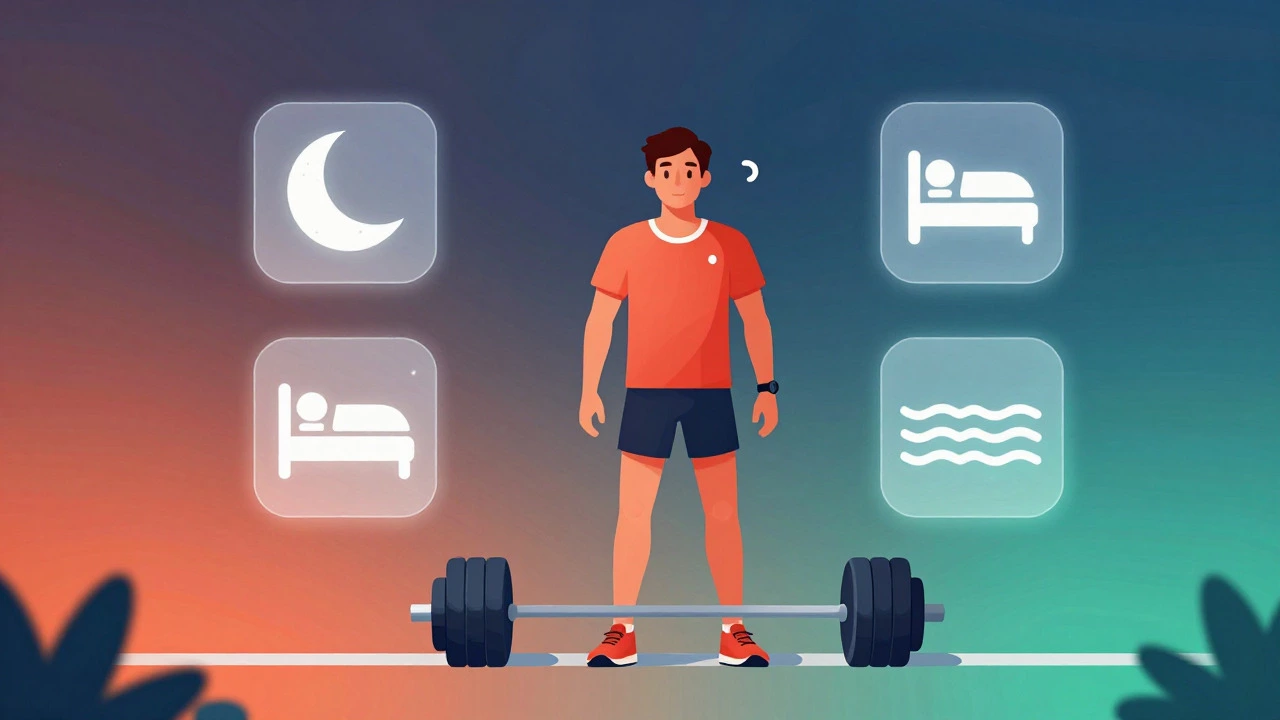 Illustration of runner ready for race with calm recovery theme